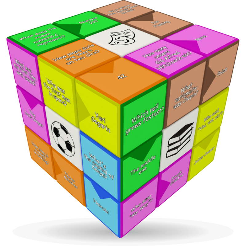 V-Cube Quiz - 3 x 3 Flat Puzzle Cube