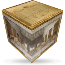 V-Cube Leonardo Da Vinci - 3 x 3 Flat Puzzle Cube